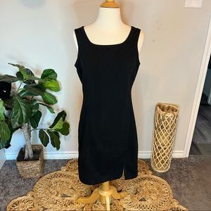 Vintage 90s Black Mini Dress Stonewashed Denim
